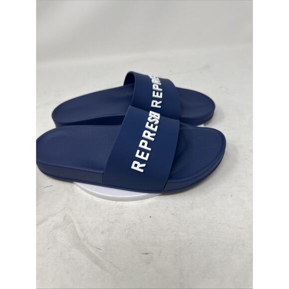 Represent Men\'s Slide Sandles Sliders Pool Cobalt Blue Logo Flip Flop Designer 8 main image 5